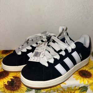 Adidas Originals Black and White Campus Sneakers